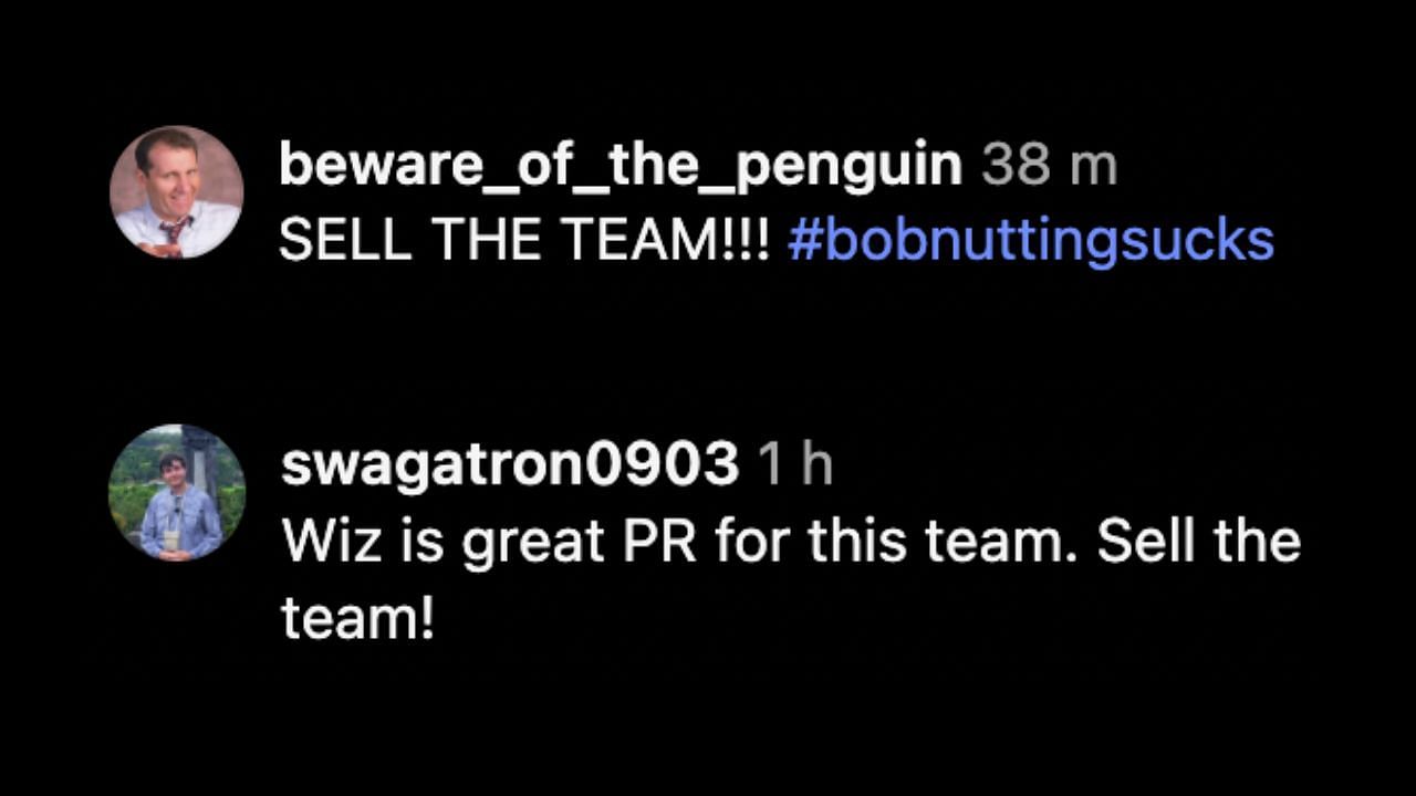 Screenshot of fans' comments on Instagram (Image from - Instagram.com/@pittsburghpirates)